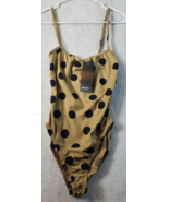 Nasty Gal Bodysuit Womens Size 6 Beige Polka Dot Sleeveless Round Neck NWT - £12.66 GBP