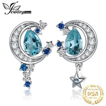 New Arrival Moon Star 2.7ct Genuine Sky Blue Topaz Created Sapphire 925 Sterling - £28.81 GBP