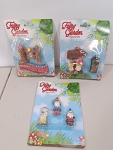 3 Pc Set Miniature Fairy Garden Gnomes, Mushrooms, Bridge 2&quot; Tall - £9.13 GBP
