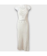 BOHO cream crochet open knit beach coverup dress resort travel size small - €38,28 EUR