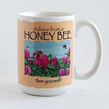 Honey Bee Coffee Mug Bee Yourself Beverage Cup by Earth Sun Moon Trading Co - £8.24 GBP