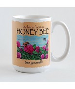 Honey Bee Coffee Mug Bee Yourself Beverage Cup by Earth Sun Moon Trading Co - £8.24 GBP