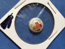 VINTAGE 'I SERVE' RED CROSS PIN - $9.88
