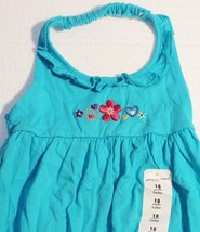 Jumping Beans Baby Toddler Girls Turquoise Blue Flower Heart Halter Top - £3.90 GBP