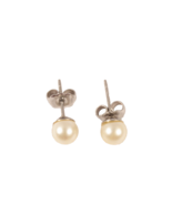 6 mm Faux Pearl Stud Earrings On Silver Posts Classic Vintage Butterfly ... - €9,09 EUR