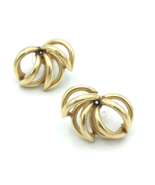 14K yellow gold estate earrings - 1&quot; twisted hollow tube studs 4.2 grams - £274.43 GBP