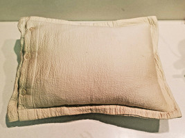 Ralph Lauren Tan Decorative Pillow with Button Closure &amp; Feather Pillow ... - $19.75