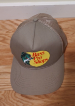 Bass Pro Shops Fishing Hat Men&#39;s Adjustable Mesh Snapback Beige Trucker Cap - £6.26 GBP