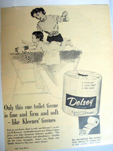 1953 Delsey Toilet Tissue Ad Fine and Firm and Soft -like Kleenex Tissues - £6.38 GBP