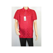 Mens Polo Shirt Slinky Sheer Short Sleeves Soft Touch by Stacy Adams 57007 Red image 2