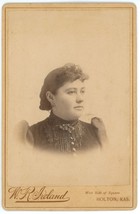 Circa 1880&#39;S Cabinet Card Beautiful Woman Victorian Dress W.R. Ireland Holton Ks - £7.41 GBP