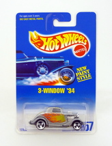 Hot Wheels 3-Window &#39;34 #257 Silver Die-Cast Car 1991 - £4.79 GBP