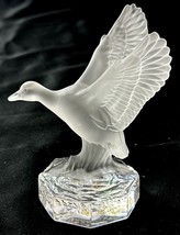 Vintage Goebel Flying Duck Frosted Crystal Glass Figurine 4” - $6.73