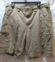 Island Shores Shorts Mens 38 Brown Linen Blend Cargo Short Drawstring Ca... - £15.56 GBP