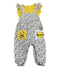 Disney Baby Winnie The Pooh 2-Piece Yellow Ruffle Top &amp; Printed Overalls... - $14.40
