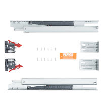 VEVOR 6 Pairs of 18.42 in Drawer Bottom Side Mount Rails, Soft-Close Noi... - $61.99