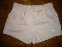 Puma Girls Size XS 5/6 Pink Elastic Waist Jersey Sweat Shorts NWOT - £6.44 GBP