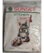 Sunset Stitchery Friend of the Snowman Stocking Vintage Kit Needlepoint ... - £168.13 GBP