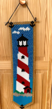 Vintage Beaded Wall Hanging  Light House decor - $14.85