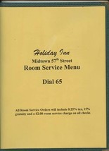 Holiday Inn Room Service Menu Midtown 57th Street Manhattan New York City  - £14.02 GBP