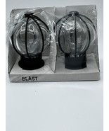 IKEA Blast Glass Globe Black Curtain Round Rod Finials Package 2 Ends Ca... - $11.30