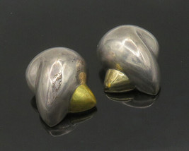 Patricia Von Musulin 925 Silver &amp; 18K Gold - Vintage Clip On Earrings - EG10531 - £348.09 GBP