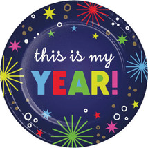 Beaming &quot;This is My Year&quot; New Years 8 Ct 7&quot; Dessert Cake Plates - $3.79