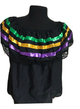 Black Women Size XXL Off-Shoulder Ruffle Top Lace Ribbon Folkloric Fiest... - $16.95