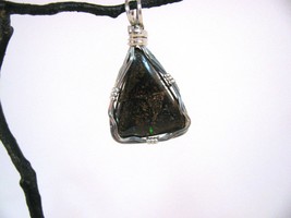 Boulder Opal Pendant Sterling Silver Wire Wrapped RKS534 - £39.50 GBP
