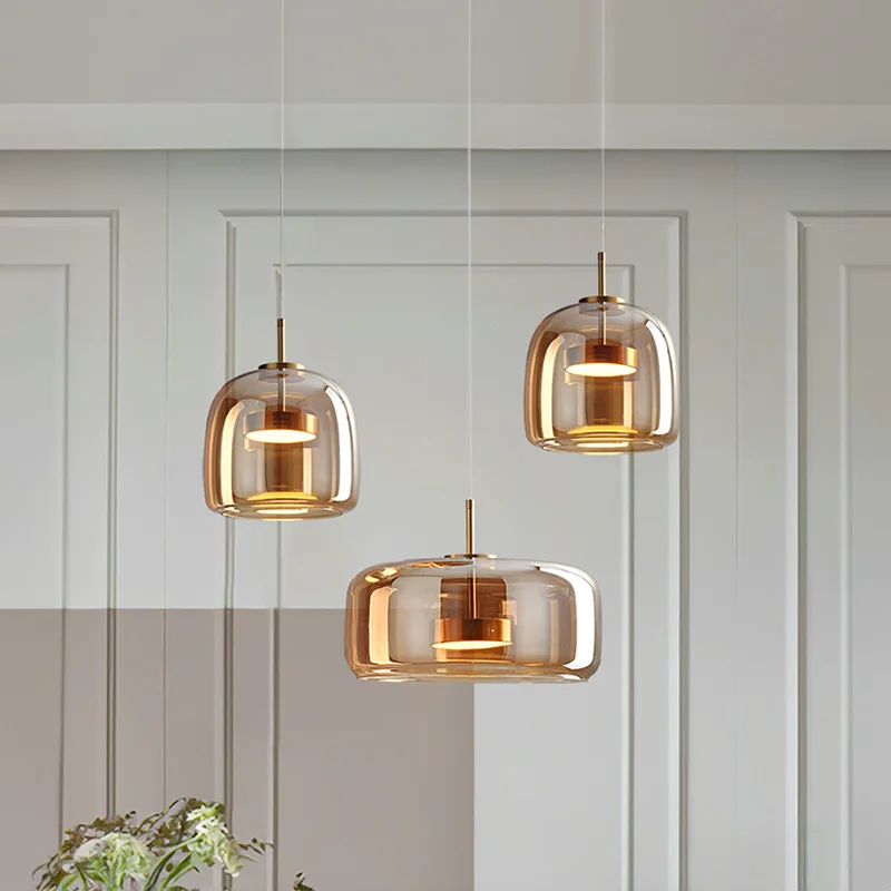 Nordic Pendant Light Modern LED Minimalistic Glass Hanglamp for Bedroom ... - $60.91+