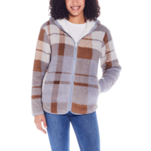 Weatherproof Women&#39;s Size Large Plaid Soft Hooded Zip Reversible Jacket NWT - £17.66 GBP