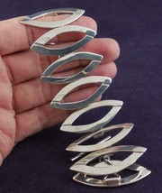 Wide Pointed Link Bracelet Sterling Silver - £87.66 GBP