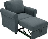 Modern 3-In-1 Linen Fabric Multi-Function Sofa Chair Bed, Adjust Backres... - $589.99