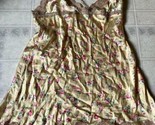 Victoria&#39;s Secret Large 100% Silk Gown Yellow with pink floral Adjustabl... - $34.44