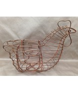Vintage Copper Toned Metal Wire Egg Basket Chicken Hen Country Farmhouse... - $14.75