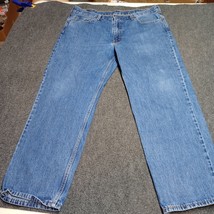 Levi Jeans Mens 40x32 Blue Tapered Leg Relaxed Fit 550 Destroy Denim Pants - $22.99