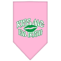 Kiss me I&#39;m Irish Screen Print Bandana Light Pink Small - £9.23 GBP