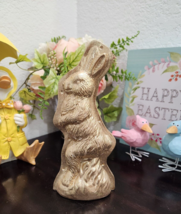 Easter Vintage Style Gold Bunny Rabbit Faux Mold Figurine Figure Tableto... - $519.61 MXN