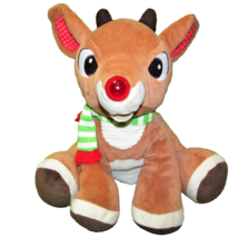 Kids Preferred Musical Rudolph Red Nosed Reindeer Light Up Nose Baby Plush Toy - £7.67 GBP