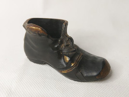 Small Vintage Heavy Blackened Brass Boot Ornament - $23.62