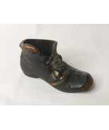 Small Vintage Heavy Blackened Brass Boot Ornament - $23.62