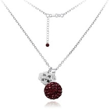 Mississippi State University Ball Sphere Crystal Necklace - Silver Licensed MSU - £59.94 GBP