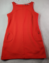 Sharagano Tank Dress Womens Size Large Orange Sleeveless Round Neck Back Zipper - £13.96 GBP