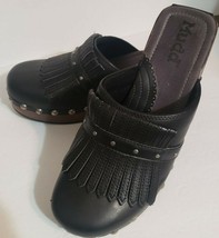 Vintage 90s Y2K Mudd Chunky Clogs Mule Black Studded Fringe Women Sz 10M - $15.52