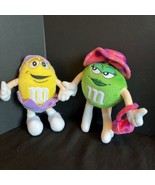 VTG Lot Of 2 Spring Easter M&amp;M Plush Boy Yellow Egg &amp; Green Girl Spring ... - $14.46