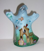 Fenton Glass Blue Boo School Halloween Seascape Ghost Figurine LE #25/38... - £212.35 GBP