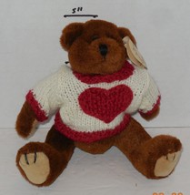 Ty Casanova 6&quot; Attic Treasure Beanie Babies baby plush toy brown Heart Sweater - £11.62 GBP