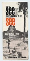 Pan American Panagra See South America in 1961 Brochure DC-8 Boeing 707 - £13.93 GBP