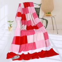 Onitiva - [Eranthe] Soft Coral Fleece Patchwork Throw Blanket (59 by 78.... - £37.96 GBP