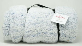 Whim by Martha Stewart Collection Fuzzy Throw Blanket Size 50X60 Color Blue - £62.14 GBP